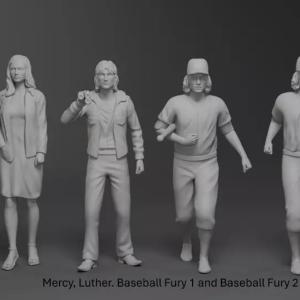 THE WARRIORS 4 Figure Set - Mercy Luther and 2 Baseball Furies - 1:24