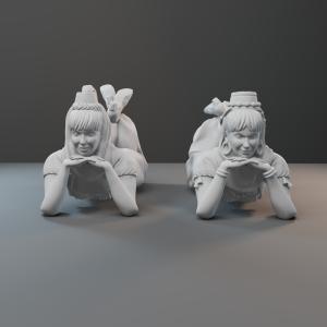 I Dream of Jeannie - Set of 2 Jeannie & Evil Sister Reclining Pose - 1:24