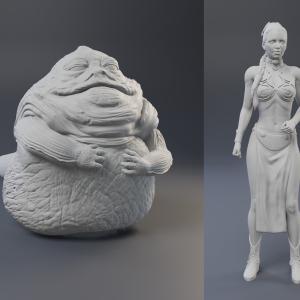 Star Wars - Leia and Jabba the Hutt - 1:24
