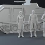 Battlestar Galactica - Colonial LANDRAM - 6 inches long - BONUS 3 Figures