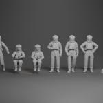 2001: A Space Odyssey Astronauts and Monolith Set - 1:24