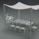 Lost In Space - Jupiter 2 Campsite Chairs Canopy and Equipment - 11 Piece Set - 1:35