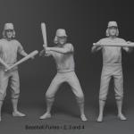 THE WARRIORS - Baseball Furies - 3 Figure Set - 1:24