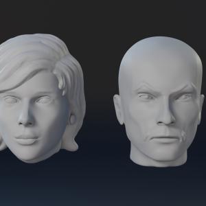 Jonny Quest Head Sculpts - Rachel Zin and Deen - 1:6