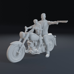 TERMINATOR 2 Arnold John Motorcycle Sarah T-1000 - 6 Figure Set 1:24