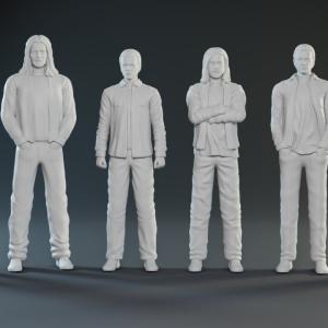 ANIMAL KINGDOM TNT Jake Craig Pope Deran Baz Smurf 3D Printed 6 Figure Set 1:18
