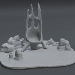 Lost In Space Invaders from the 5th Dimension Alien Figures Landscape 3D print 1:35