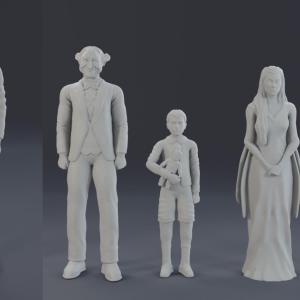 The Munsters - Herman, Lily, Grandpa, Marilyn and Eddie Figure Set 1:24 1:18
