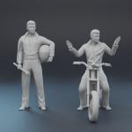 Evel Knievel - 6 Figure Motorcycle Sky Canyon Cycle - 1:24