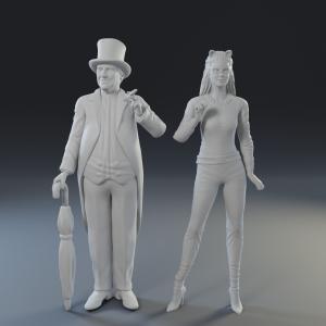 Penguin and Cat Woman - 2 Figure Set - 1:24