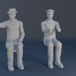 Green Hornet and Kato - Seated - 2 Figure Set - 1:35 1:24