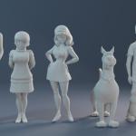 Scooby Doo - 5 Figure Set - 3D Printed - 1:24