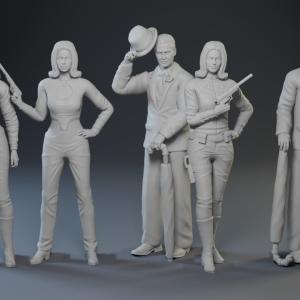 The Avengers - TV Show - 5 Figure Set - 3D printed - 1:24