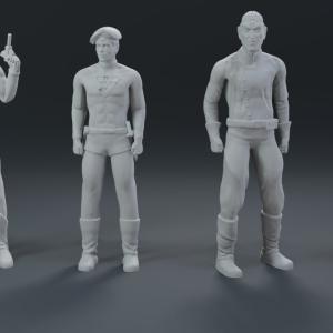 CAPTAIN ACTION LADY ACTION DR EVIL ACTION BOY 3D Printed 4 Figure Set 1:35 1:24 1:18
