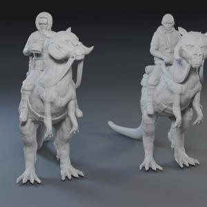 Star Wars - Han and Luke on Taun Tauns - 2 Figure Set - 3D printed