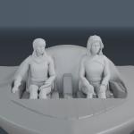 Electra Woman and Dyna Girl with Car - 3 Piece Set - 1:35