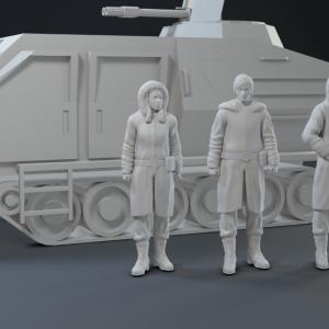 Battlestar Galactica - Colonial LANDRAM - 6 inches long - BONUS 3 Figures