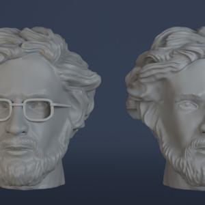 JAWS - Hooper - Head Sculpt - with or without glasses