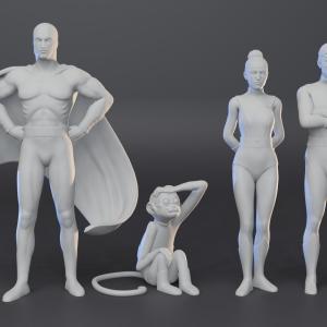 Space Ghost and Jan Jace Glip - 4 Figure Set - 1:24